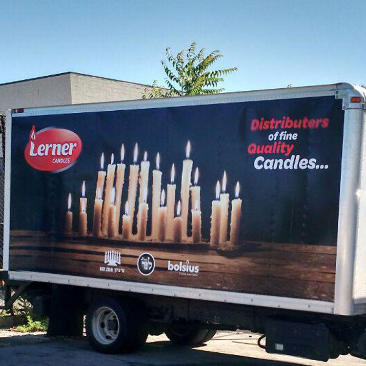Lerner Candles box truck wrap