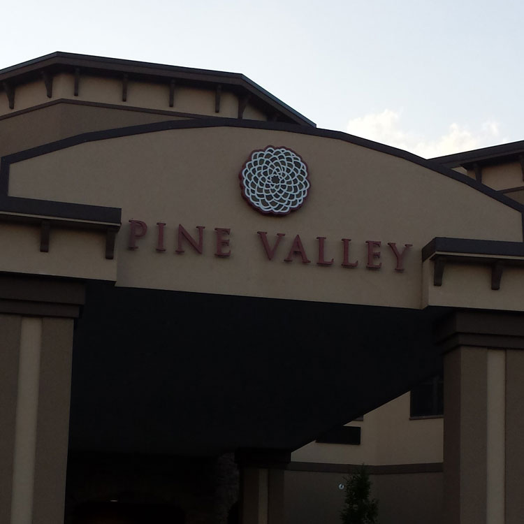 Pine Valley architectural entrance signage